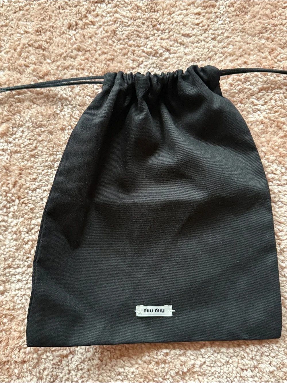 ♥️NEW Miu Miu Black Drawstring Dustbag medium